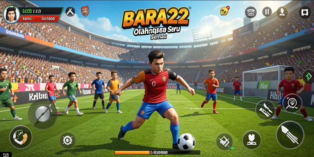 Tampilan gameplay seru dengan berbagai mode olahraga.