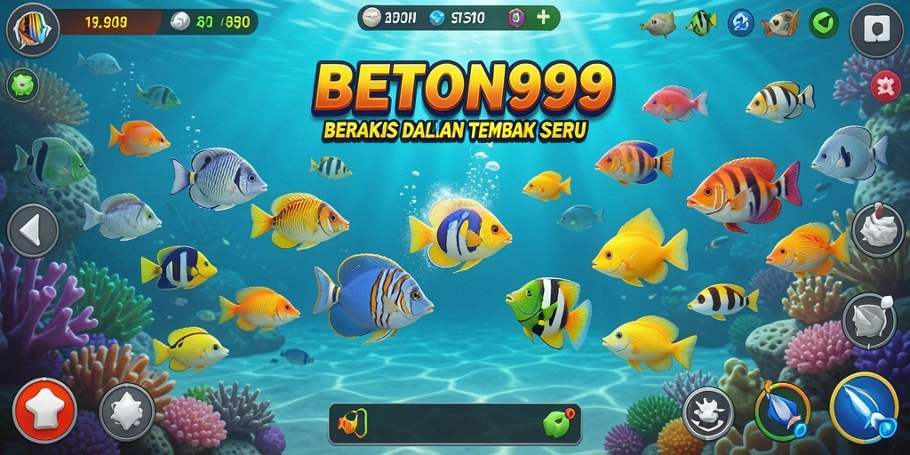 Tampilan gameplay BETON999 dengan aksi tembak ikan yang seru.