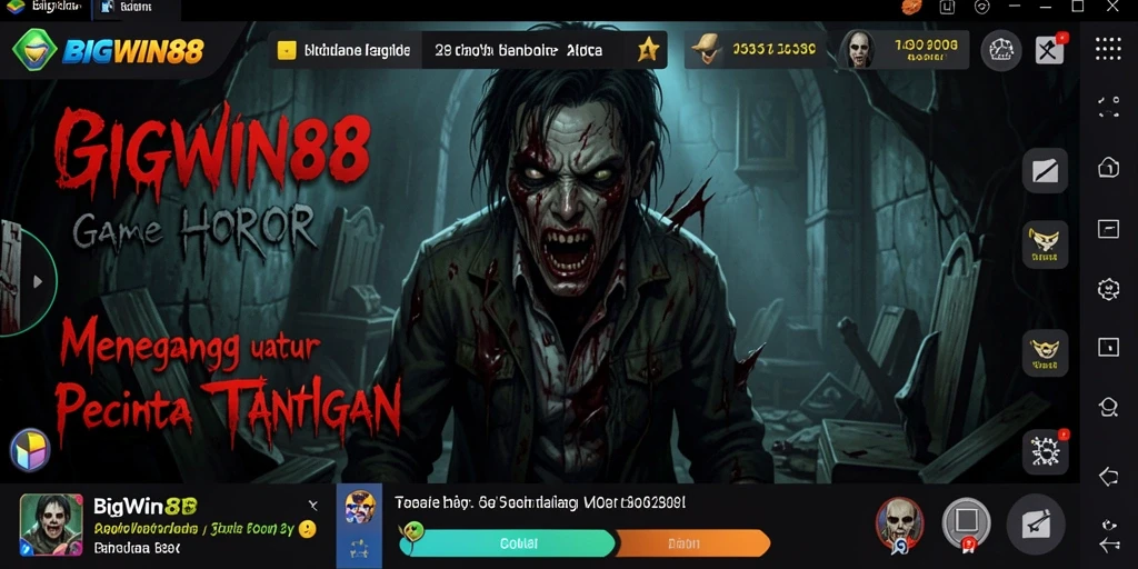Tampak gameplay <strong>BIGWIN88</strong> dengan suasana horor yang mencekam.