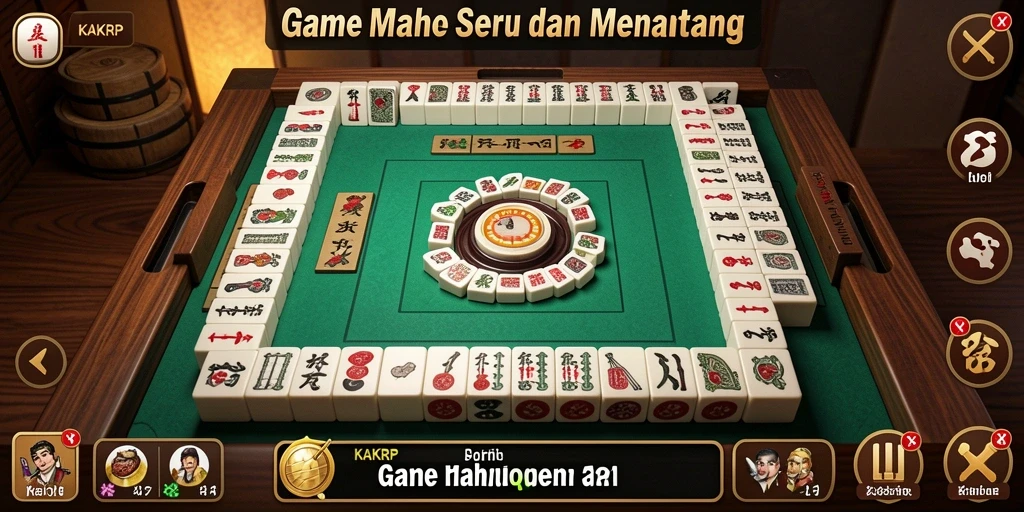 Screenshot gameplay KAKRP menunjukkan momen seru mencocokkan ubin Mahjong.