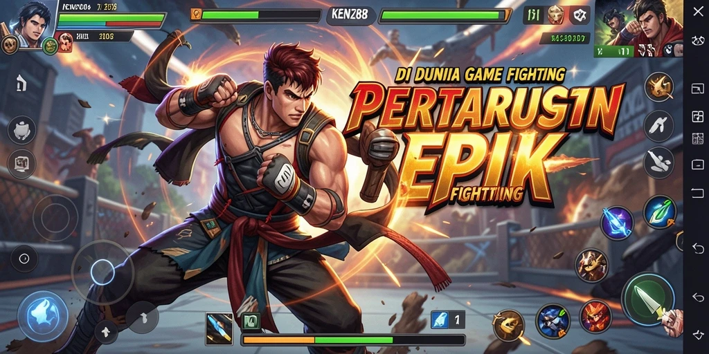 Tampilan gameplay KENZO188 yang menegangkan dan dinamis.