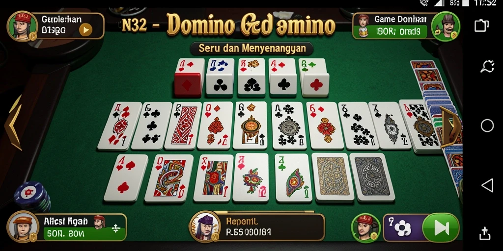 Tampilan gameplay N32 yang menarik dalam permainan domino.