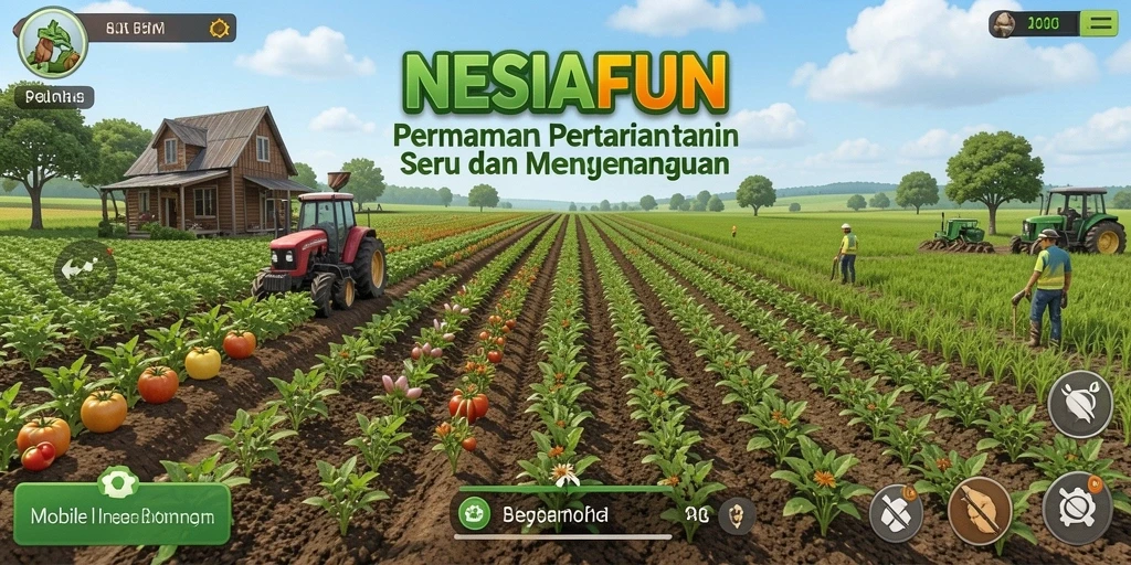 Tampilan menarik dari gameplay pertanian di NESIAFUN.