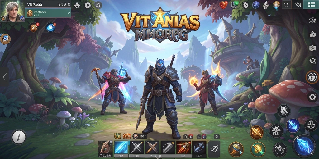 Tampilan gameplay <strong>VITA555</strong> yang menampilkan pertarungan epik dan eksplorasi dunia fantastis.